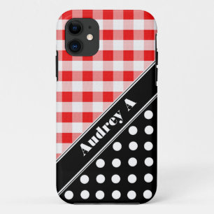 Funda Red Gingham Black Polka Dot iPhone 5
