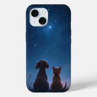 Funda Stargazing Puppy & Kitten iPhone 15