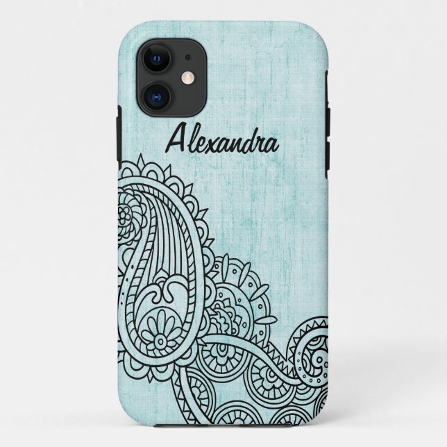Funda De Case-Mate Para iPhone Funda Turquoise Mehndi Motif BT iPhone 5 (Reverso)