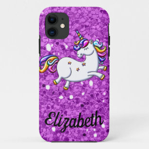 Funda Para iPhone 11 Funda Unicorn Funda-mate iPhone 5 Purpurina púrpu