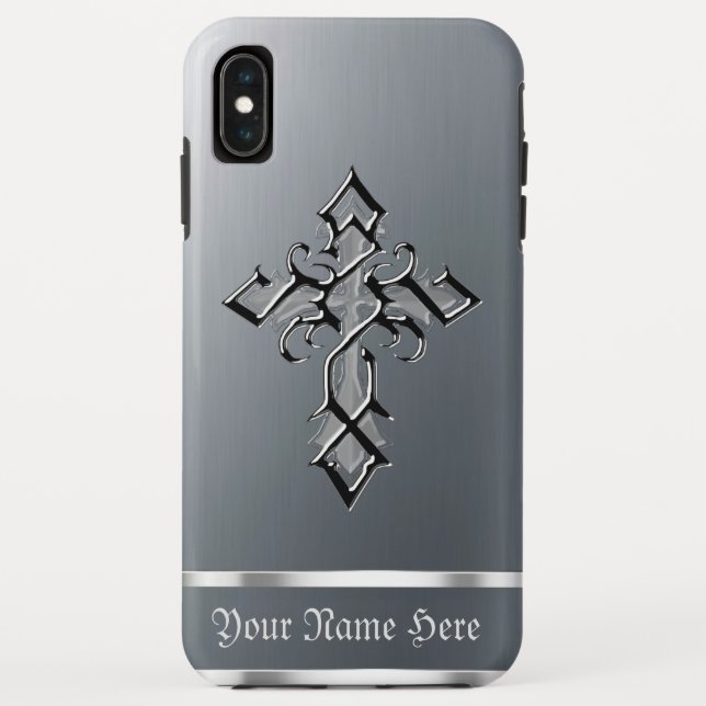 Funda De Case-Mate Para iPhone Funda XS Max para iPhone cruzado medieval cromado (Reverso)