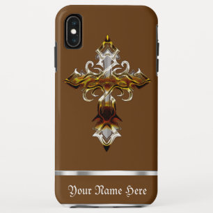 Funda XS Max para iPhone cruzado medieval marrón