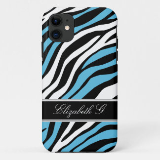 Funda Para iPhone 11 Funda Zebra Print Mix Blue iPhone 5