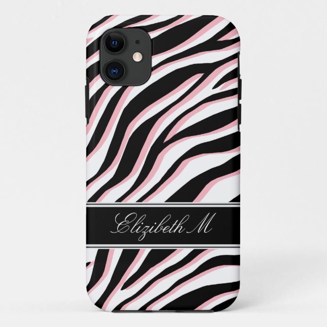Funda De Case-Mate Para iPhone Funda Zebra Print Pink Black & White iPhone 5 (Reverso)