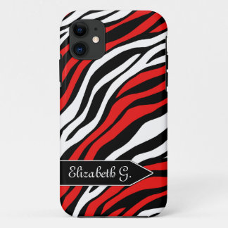 Funda Para iPhone 11 Funda Zebra Print Red Mix iPhone 5
