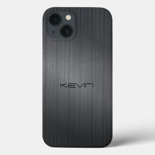 Funda Para iPhone 13 Fundas-Mamáes de fondo de aluminio cepillado oscur