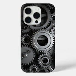 Funda Para iPhone 15 Pro Fundas-Mamáes de Monograma Moderno Blanco y Negro 