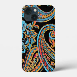 Funda Para iPhone 13 Mini Fundas-Mamáes del Naranja Vintage Paisley Sky Blue