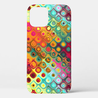 Funda Para iPhone 12 Fundas-Mamáes del patrón de los puntos arcoiris lí