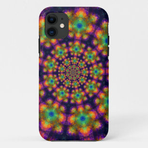 Funda Para iPhone 11 Fundas-Mamáes del patrón giratorio morado verde ca