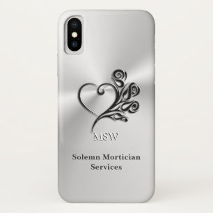 Funda Para iPhone X Funeral Morticius Services, Heart and Rosas