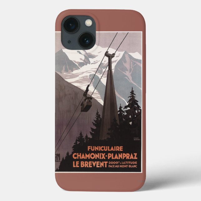 Funda De Case-Mate Para iPhone Funiculaire Le Brevent Cable Car Poster (Reverso)