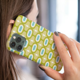 Funda Para iPhone 15 Funky aguacate verde Aqua Líneas de onda blanca MC