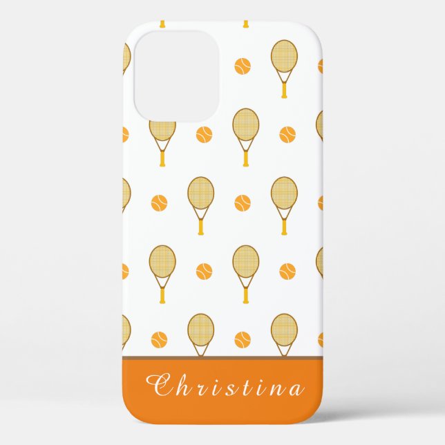 Funda De Case-Mate Para iPhone Funky Naranja Tennis Divertido niños Jugador Perso (Reverso )