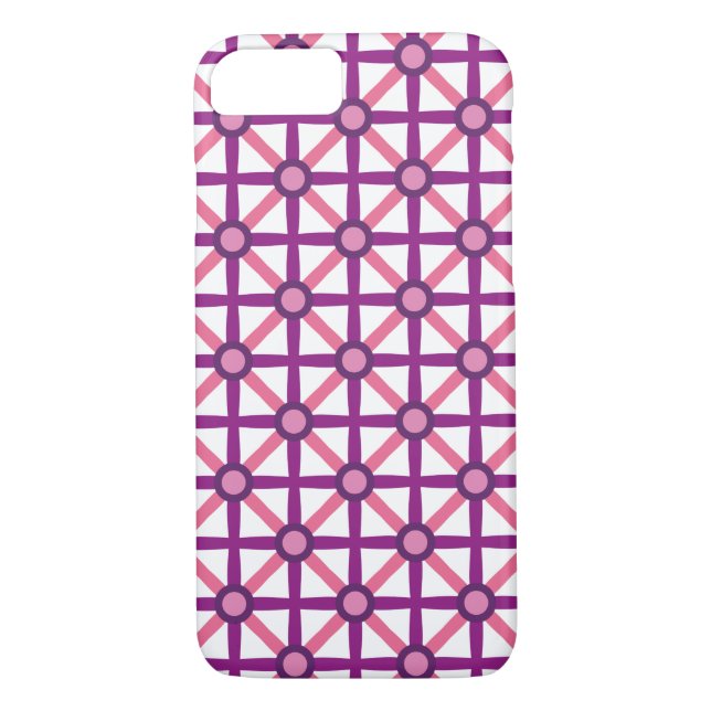 Funda De Case-Mate Para iPhone Funky Pink & Purple Pattern (Reverso)