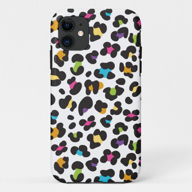 Funda De Case-Mate Para iPhone funky rainbow leopard print (Reverso)