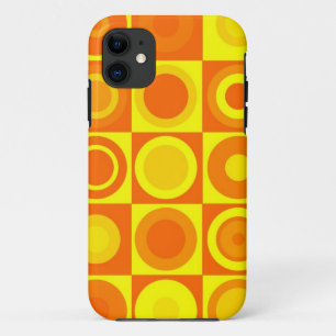 Funda Para iPhone 11 Funky Retro Naranja Círculos Amarillos