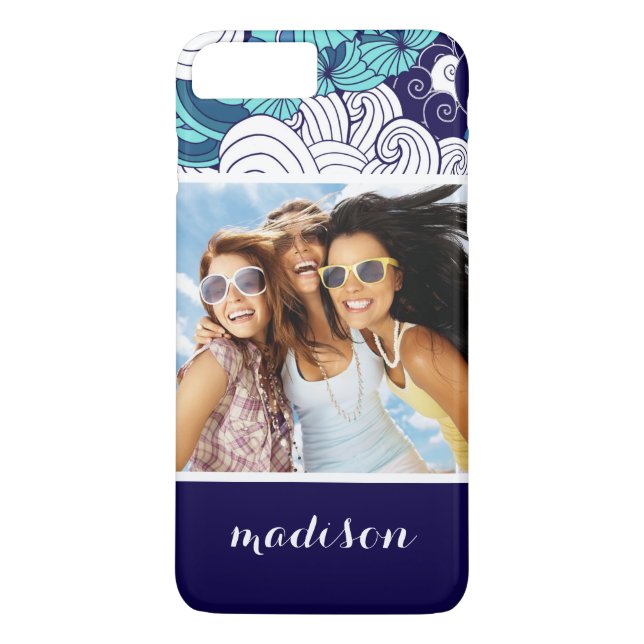 Funda De Case-Mate Para iPhone Funky Seashell Pattern | Su foto y nombre (Reverso)
