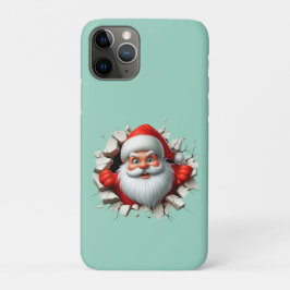 Funda Para iPhone 11 Pro Funny 3D Santa Claus Christmas Holiday Design