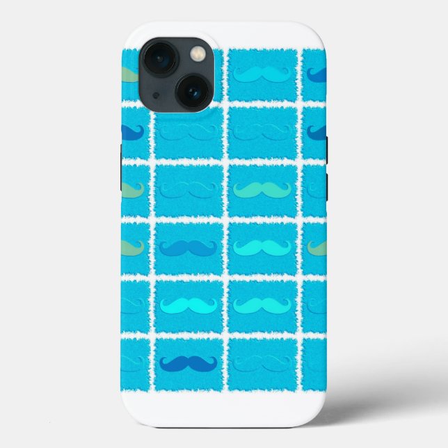 Funda De Case-Mate Para iPhone Funny Aqua Mustache (Reverso )