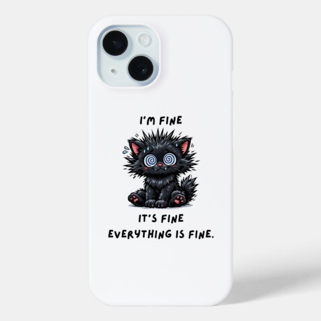 Funda De Case-Mate Para iPhone funny black cat phone case (Reverso )