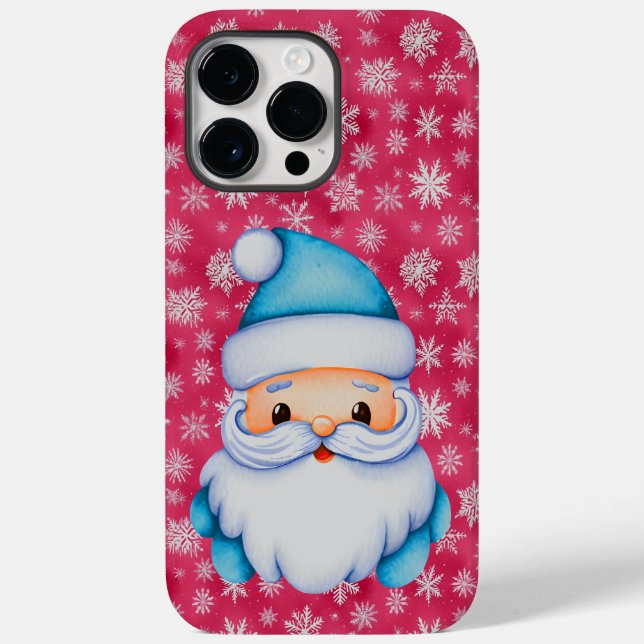 Funda De Case-Mate Para iPhone Funny Blue Santa (Reverso )