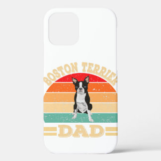 Funda Para iPhone 12 Pro Funny Boston Terrier Dad Print Dog Vintage Retro