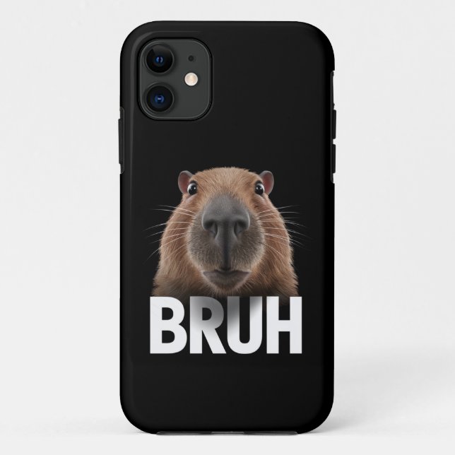 Funda De Case-Mate Para iPhone Funny Capybara Bruh (Reverso)