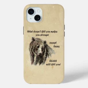 Funda Para iPhone 15 Mini Funny Cita De Motivación Los Osos te matan