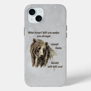 Funda Para iPhone 15 Mini Funny Cita De Motivación Los Osos te matan