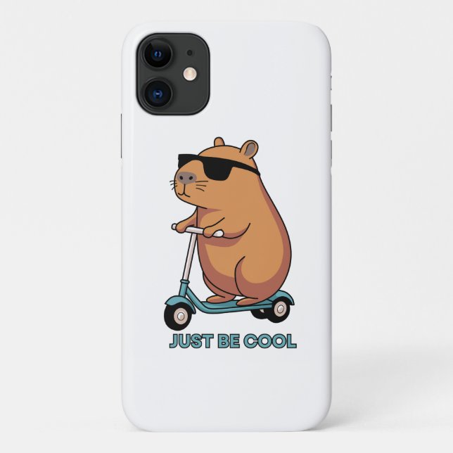 Funda De Case-Mate Para iPhone Funny Cool Capybara Scooter Vibes (Reverso)
