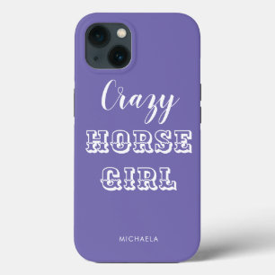 Funda Para iPhone 13 Funny equestrillo púrpura loco caballo Chica nomb