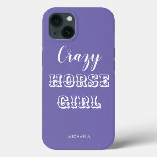 Funda Para iPhone 13 Funny equestrillo púrpura loco caballo Chica nombr