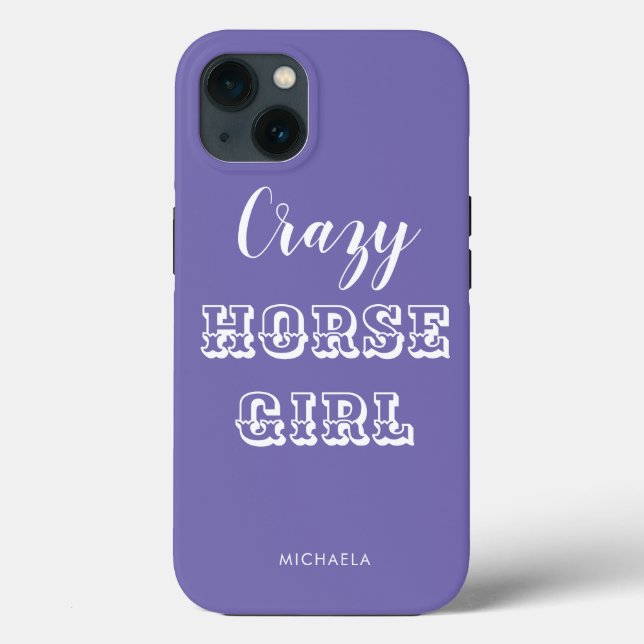 Funda De Case-Mate Para iPhone Funny equestrillo púrpura loco caballo Chica nombr (Reverso )