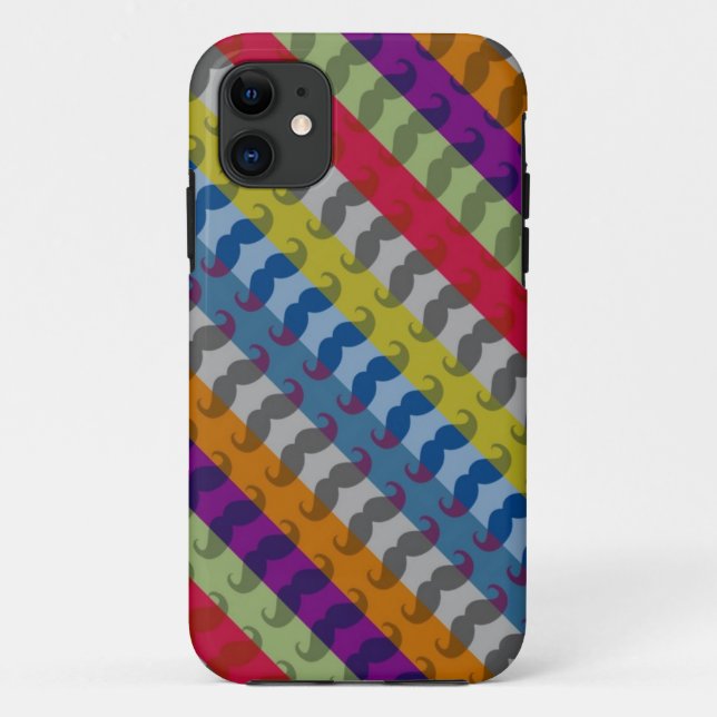 Funda De Case-Mate Para iPhone Funny Girly Mustache (Reverso)