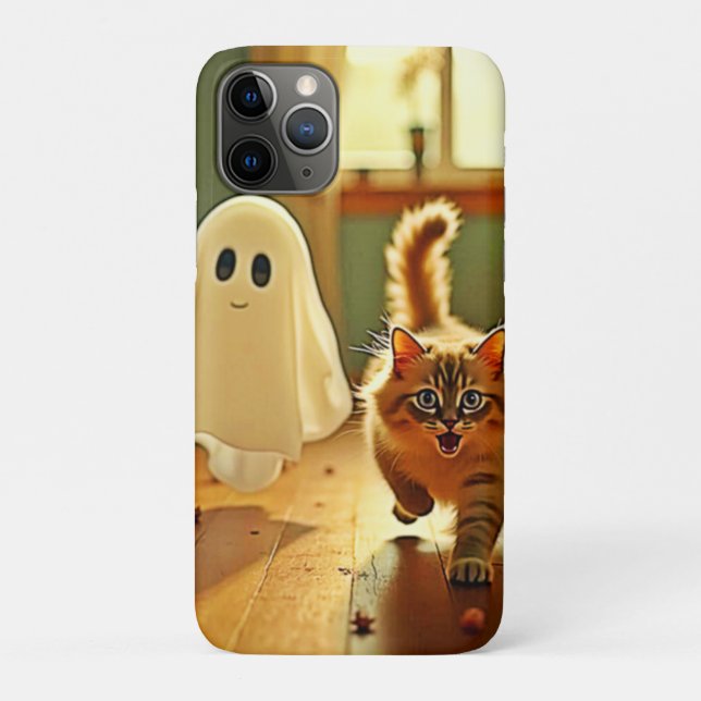 Funda De Case-Mate Para iPhone Funny Kitten Spooky Friend (Reverso)