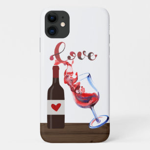 Funda Para iPhone 11 Funny Love Wine Glass and Bottle Personalizado