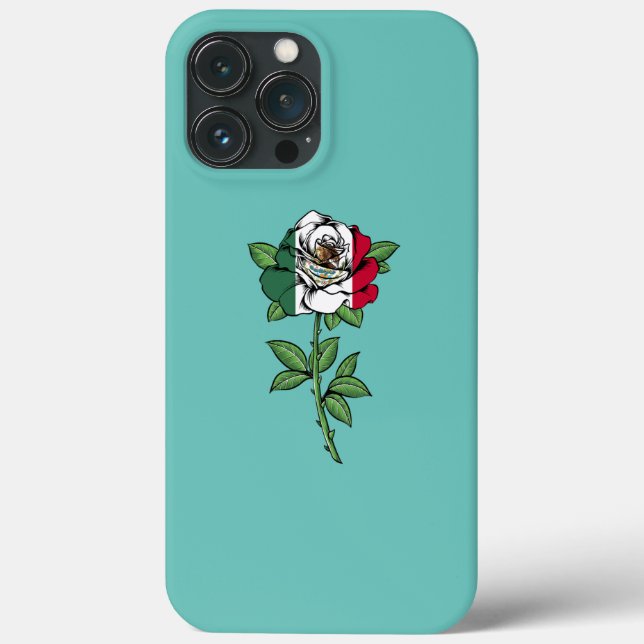 Funda De Case-Mate Para iPhone Funny Mexican Flag Rose Flower Mexico Pride Cinco (Reverso )