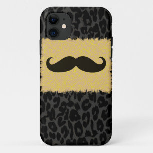 Funda Para iPhone 11 Funny Mustache and Leopard Print