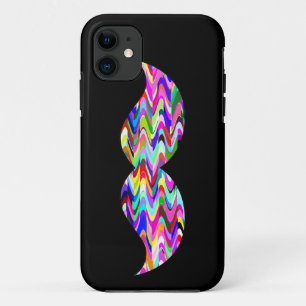 Funda Para iPhone 11 Funny Mustache Plain Black Background