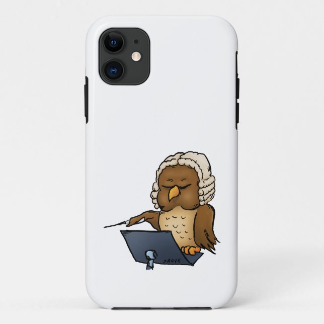 Funda De Case-Mate Para iPhone Funny Owl Conductor Personalizado (Reverso)
