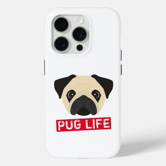 Funda De Case-Mate Para iPhone Funny Pug Life (Reverso )