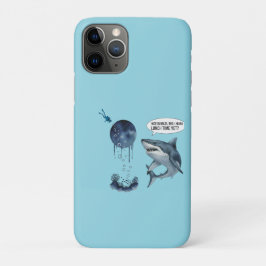 Funda Para iPhone 11 Pro Funny shark diver lunch time nice bubbles bro