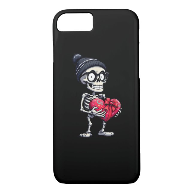 Funda De Case-Mate Para iPhone Funny Skeleton Men Skeleton Heart Valentines (Reverso)
