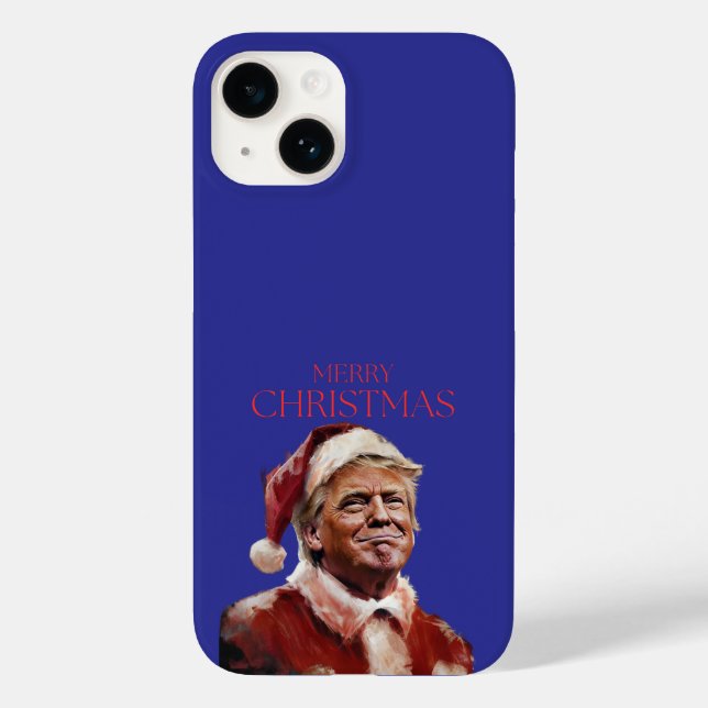 Funda De Case-Mate Para iPhone Funny tarjeta de Navidades de Trump Santa Claus (Reverso )