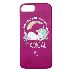 Funda Para iPhone 8/7 Funny Unicorn diciendo AF mágico