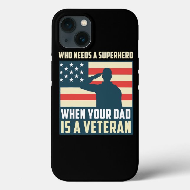 Funda De Case-Mate Para iPhone Funny Veteran Dad Hero Fathers Day Gift 69 (Reverso )