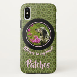 Funda Para iPhone X FURever In My Heart Green Pattern Mascota Template
