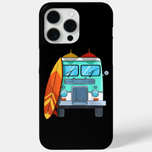 Funda Para iPhone 15 Pro Max Furgoneta de surf tabla de surf palmeras surfista