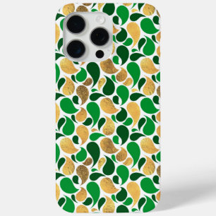 Funda Para iPhone 15 Pro Max Fusión de patrón de Purpurina verde y dorado